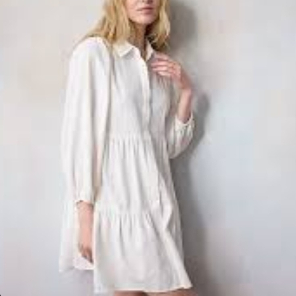 LC Lauren Conrad Ivory Sheer Dress. Size M - Picture 7 of 9